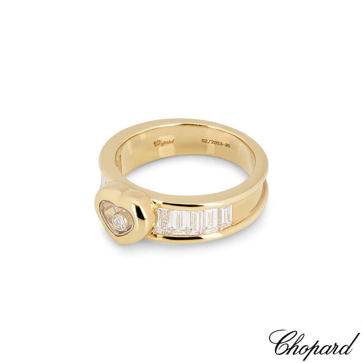 Chopard yellow gold happy diamond heart ring 82 2853 20 rich diamonds
